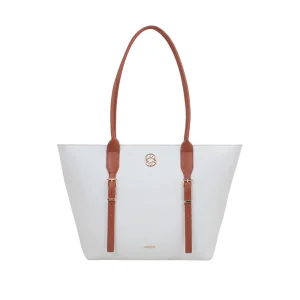 Cartera tote Adia para mujer color hueso
