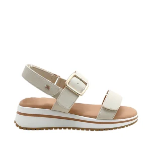 Sandalias de cuña Frida para mujer color hueso