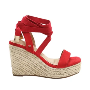 Sandalias de cuña Emilia para mujer color rojo