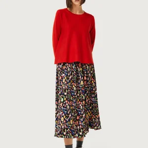 Jersey de punto evasé rojo