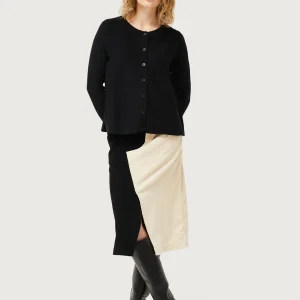 Cárdigan de punto evasé negro