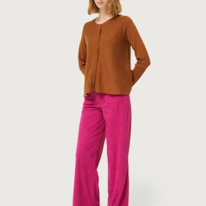 Cárdigan de punto evasé marrón