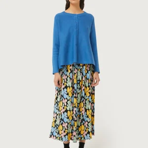 Cárdigan de punto evasé azul