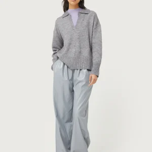 Jersey con cuello polo gris