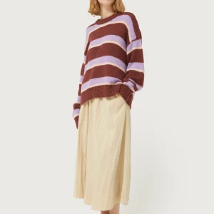 Jersey de punto rayas marrones