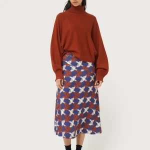 Jersey de punto con cuello vuelto marrón