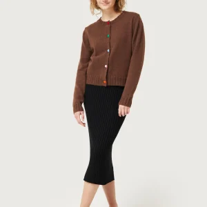 Falda midi de punto negra