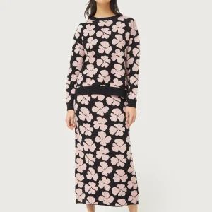 Jersey de punto jacquard estampado floral Jacinto