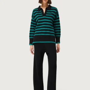 Pantalón recto de punto negro