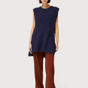 Chaleco de punto grueso azul marino