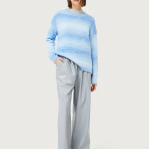 Jersey de punto rayas difuminadas azules