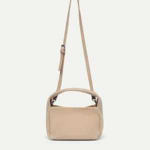 Bolso de mano con correa blanco crema