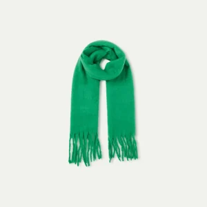 Bufanda larga con flecos verde