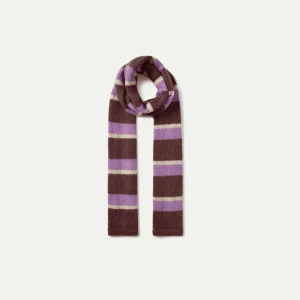 Bufanda larga de punto rayas marrones