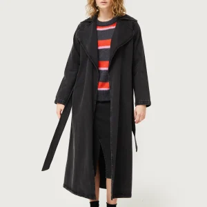 Gabardina midi vaquera negra