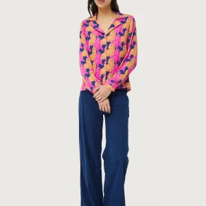 Camisa con estampado de gatos