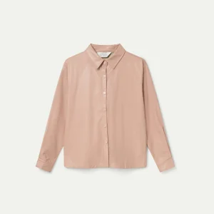 Camisa de cuero sintético rosa claro
