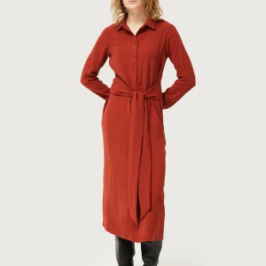 Vestido midi camisero marrón