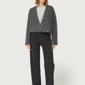 Chaqueta cruzada gris