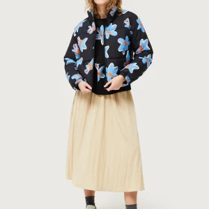 Abrigo acolchado estampado floral Calatea negro