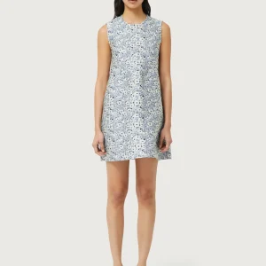 Vestido corto estampado floral azul y blanco