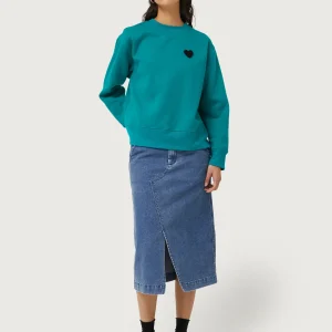 Sudadera con parche de corazón azul