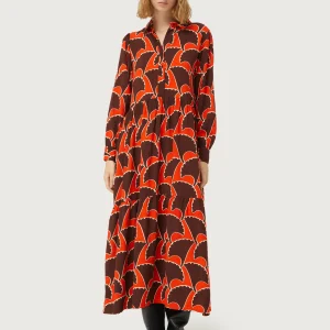 Vestido largo estampado geométrico Pai Pai