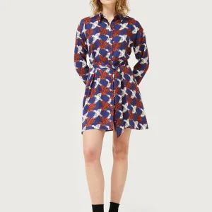 Vestido corto camisero estampado de animales Garza