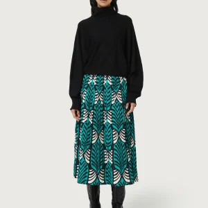 Falda midi plisada estampado Brigitte grande