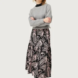 Falda larga estampado abstracto Fénix