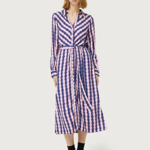 Vestido midi camisero estampado de rayas Serpentina