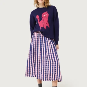 Falda midi estampado de rayas Serpentina