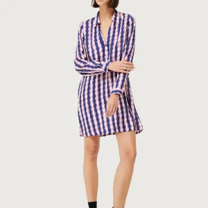 Vestido corto estampado de rayas Serpentina