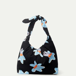 Bolso hombro con estampado Calatea negro