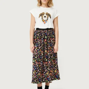 Camiseta con print de perro estampado floral