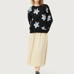 Sudadera estampado floral Calatea negro