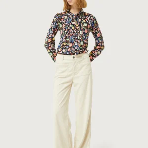 Camisa lazada estampado floral pequeño