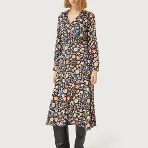 Vestido largo estampado floral pequeño