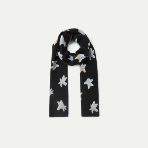 Bufanda de niña estampado floral Calatea negro