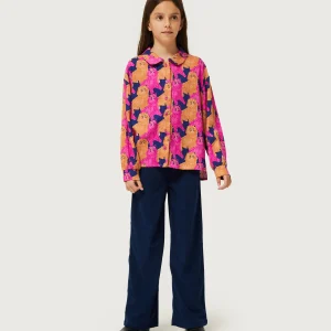 Camisa de niña con estampado de gatos