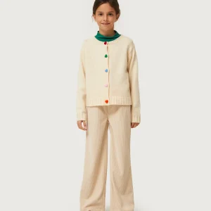 Pantalón de niña de pana blanco