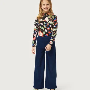 Pantalón de niña de pana azul marino