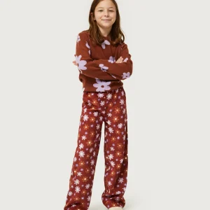 Pantalón de niña de pana estampado floral Montana