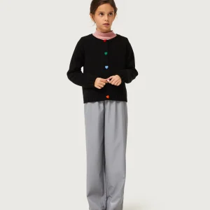 Pantalón de niña de piel sintética gris