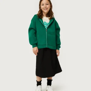 Sudadera de niña con capucha verde