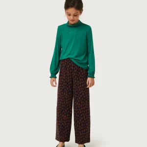 Top de niña cuello alto verde