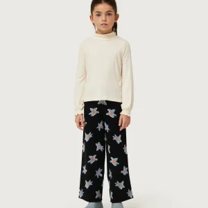 Top de niña cuello alto blanco