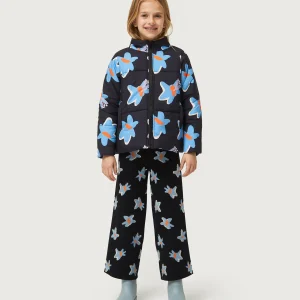 Abrigo de niña acolchado estampado floral Calatea negro