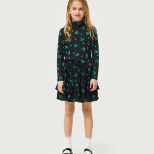 Top de niña estampado de corazones verdes