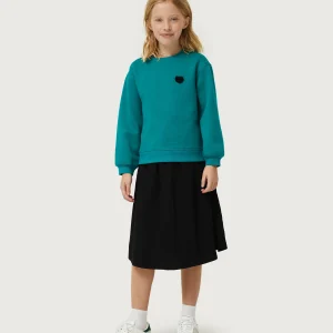 Sudadera de niña con parche de corazón azul